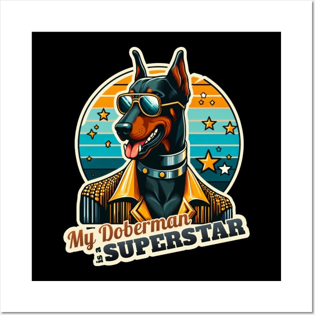 Discostar Doberman Wall Art by k9-tee